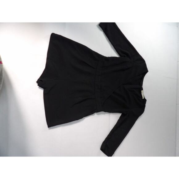 Abercrombie & Fitch Size 6 Romper Jumpsuit Black 3/4 Sleeve Zip Back Crossover - Picture 6 of 16